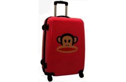 Paul Frank Julius Monkey Large 4 Wheel Suitcase - Blue/Pink.